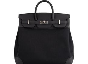 Hermès Hac 40 Military Canvas / Togo Noir PHW