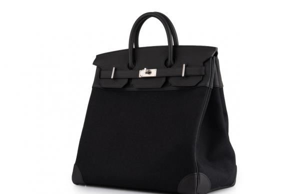 Hermès Hac 40 Military Canvas / Togo Noir PHW